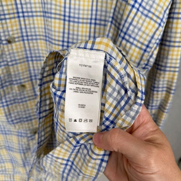 Columbia Mens Super Bahama Button Down Shirt Size XL Vented Fishing Roll Tab - Picture 7 of 13